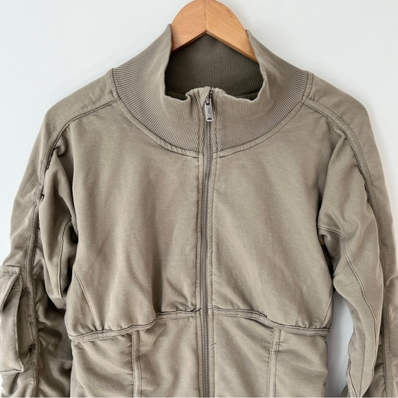 Free People Movement Foundation Ruched Seam Full Zip Jacket Womens Large - Picture 3 of 13